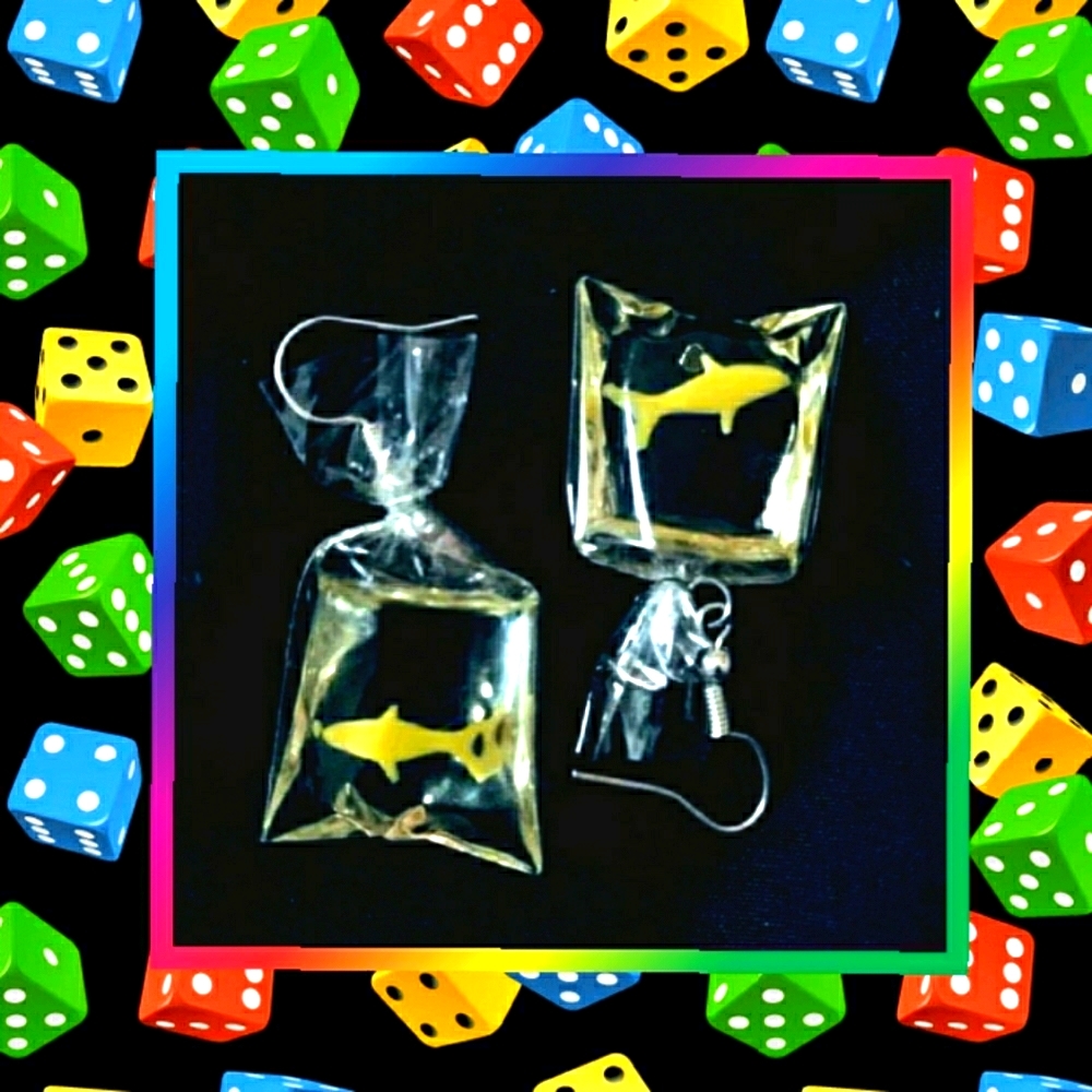 Women's Goldfish Water Bag Dangle Earrings